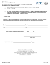 Initial Application for Community-Based Residential Rehabilitation Center License - Illinois, Page 3