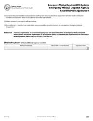 EMS Dispatch Agency Recertification Application - Illinois, Page 3