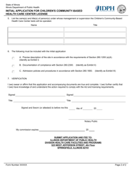Initial Application for Children&#039;s Community-Based Health Care Center License - Illinois, Page 2