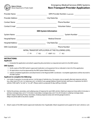 Document preview: EMS Non-transport Provider Application - Illinois
