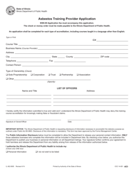 Document preview: Form IL482-0695 Asbestos Training Provider Application - Illinois