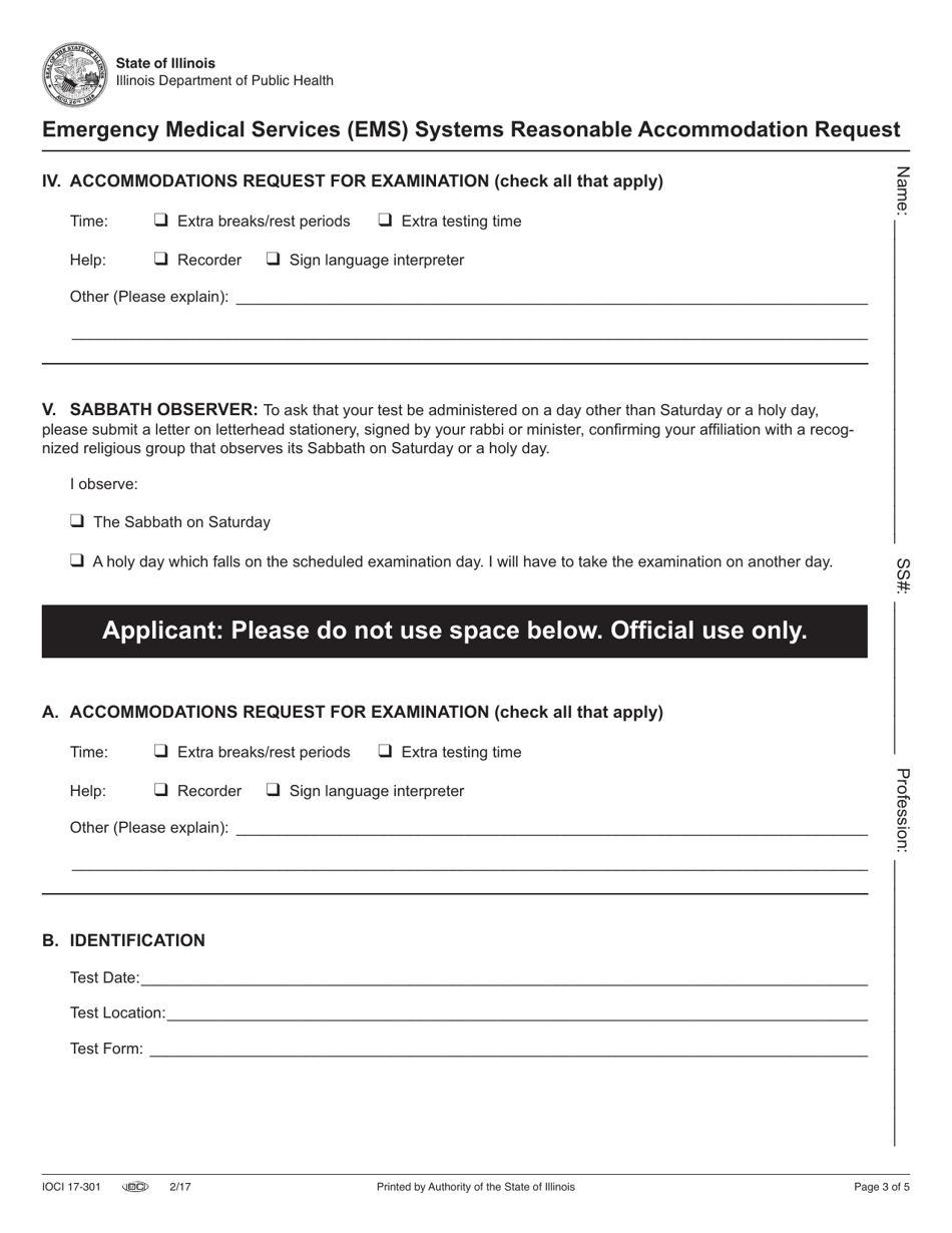 EMS Reasonable Accommodation Request - Illinois, Page 3