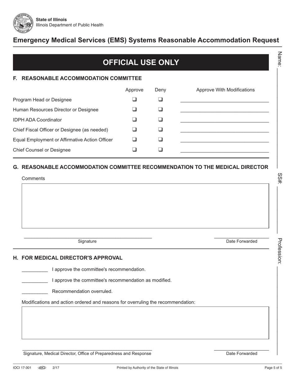 EMS Reasonable Accommodation Request - Illinois, Page 5