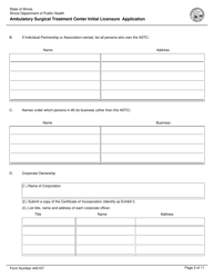 Form 445107 Ambulatory Surgical Treatment Center Initial Licensure Application - Illinois, Page 2