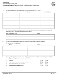 Form 445107 Ambulatory Surgical Treatment Center Initial Licensure Application - Illinois, Page 3