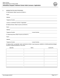 Form 445107 Ambulatory Surgical Treatment Center Initial Licensure Application - Illinois, Page 4