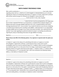 Birth Parent Preference Form - Illinois, Page 2
