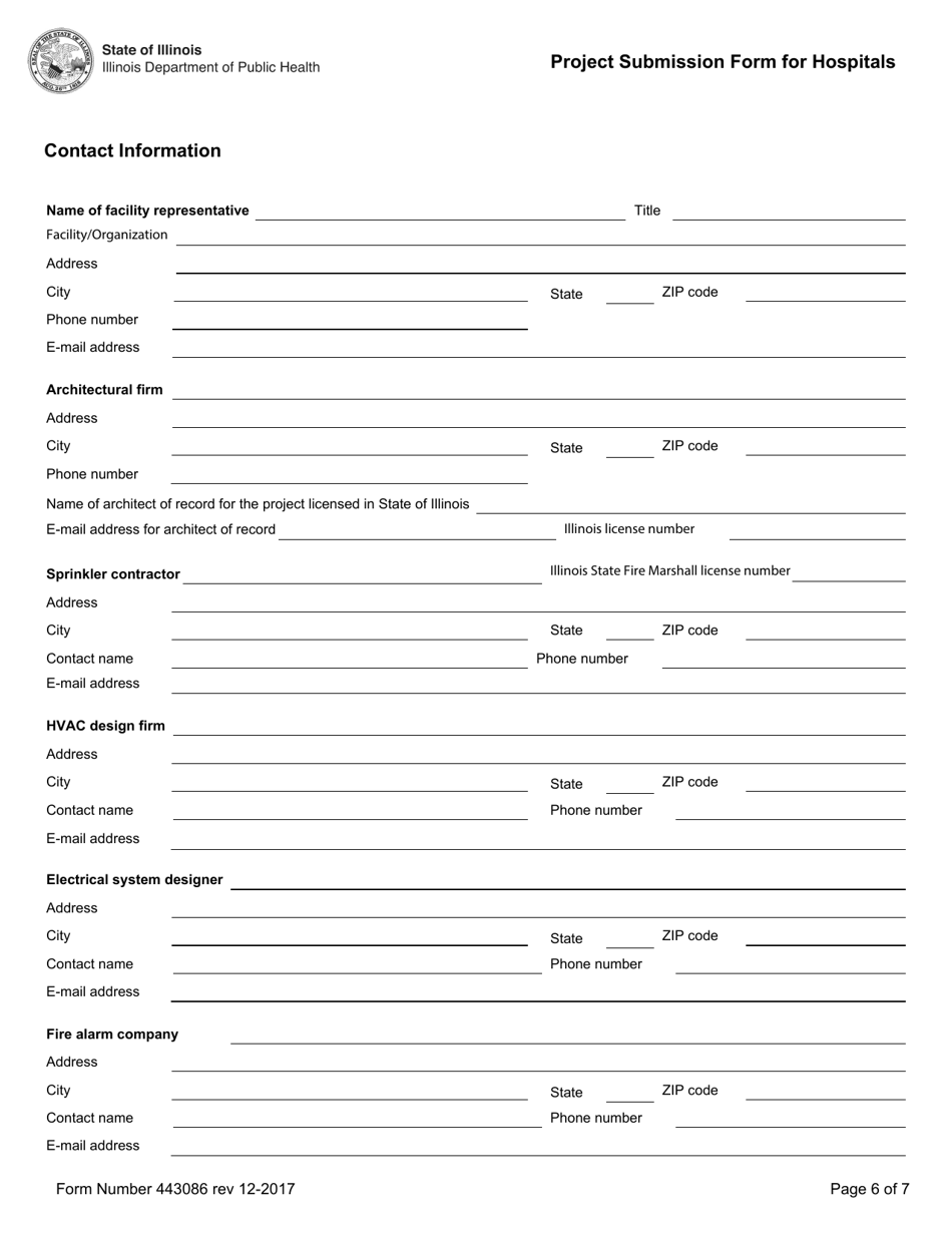 Form 443086 - Fill Out, Sign Online And Download Fillable Pdf, Illinois 