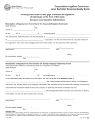Form IL482-0688 Corporation Irrigation Contractor - Lawn Sprinkler Systems Surety Bond - Illinois, Page 2