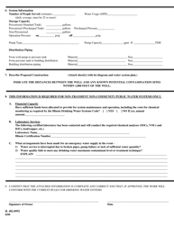 Form IL482-0992 Non-community Public Water System Application for Permit to Construct, Alter or Extend a Drinking Water System - Illinois, Page 2