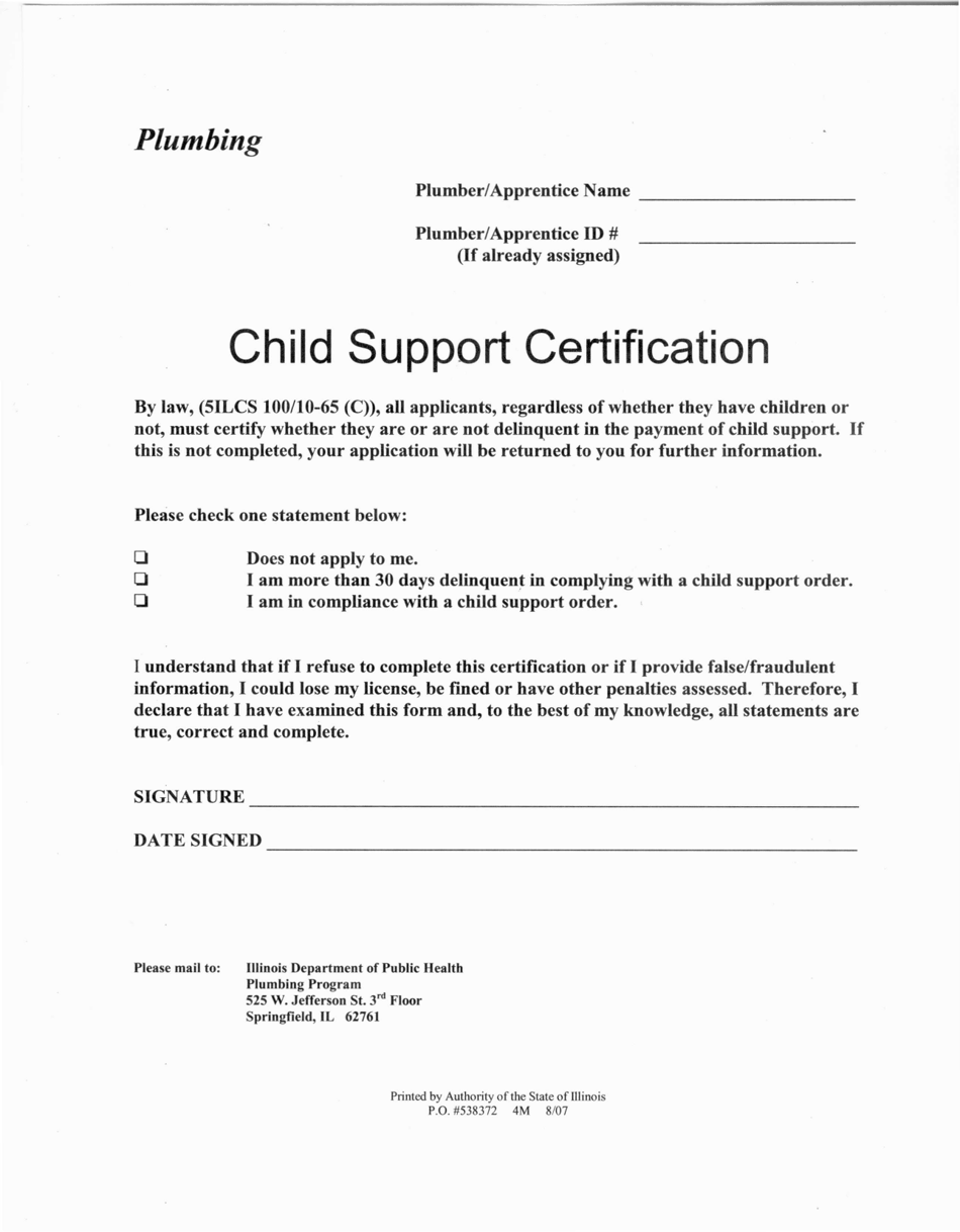 Retired Plumbers License Application - Illinois, Page 3