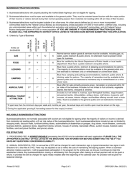Form OPER2801 Application for Tourist Oriented Directional Signing (Tods) Program - Illinois, Page 2