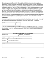 Form OPER2801 Application for Tourist Oriented Directional Signing (Tods) Program - Illinois, Page 3