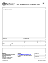 Document preview: Form PRO2241 Public Review and Comment Transportation Issues - Illinois