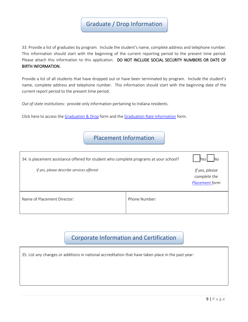 Application for Accreditation Renewal - Indiana, Page 10