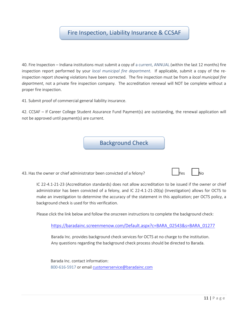 Application for Accreditation Renewal - Indiana, Page 12