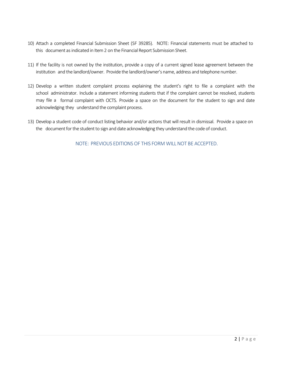 Application for Accreditation Renewal - Indiana, Page 3