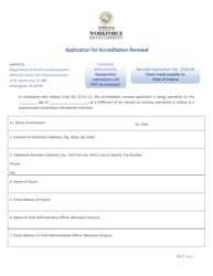 Application for Accreditation Renewal - Indiana, Page 4