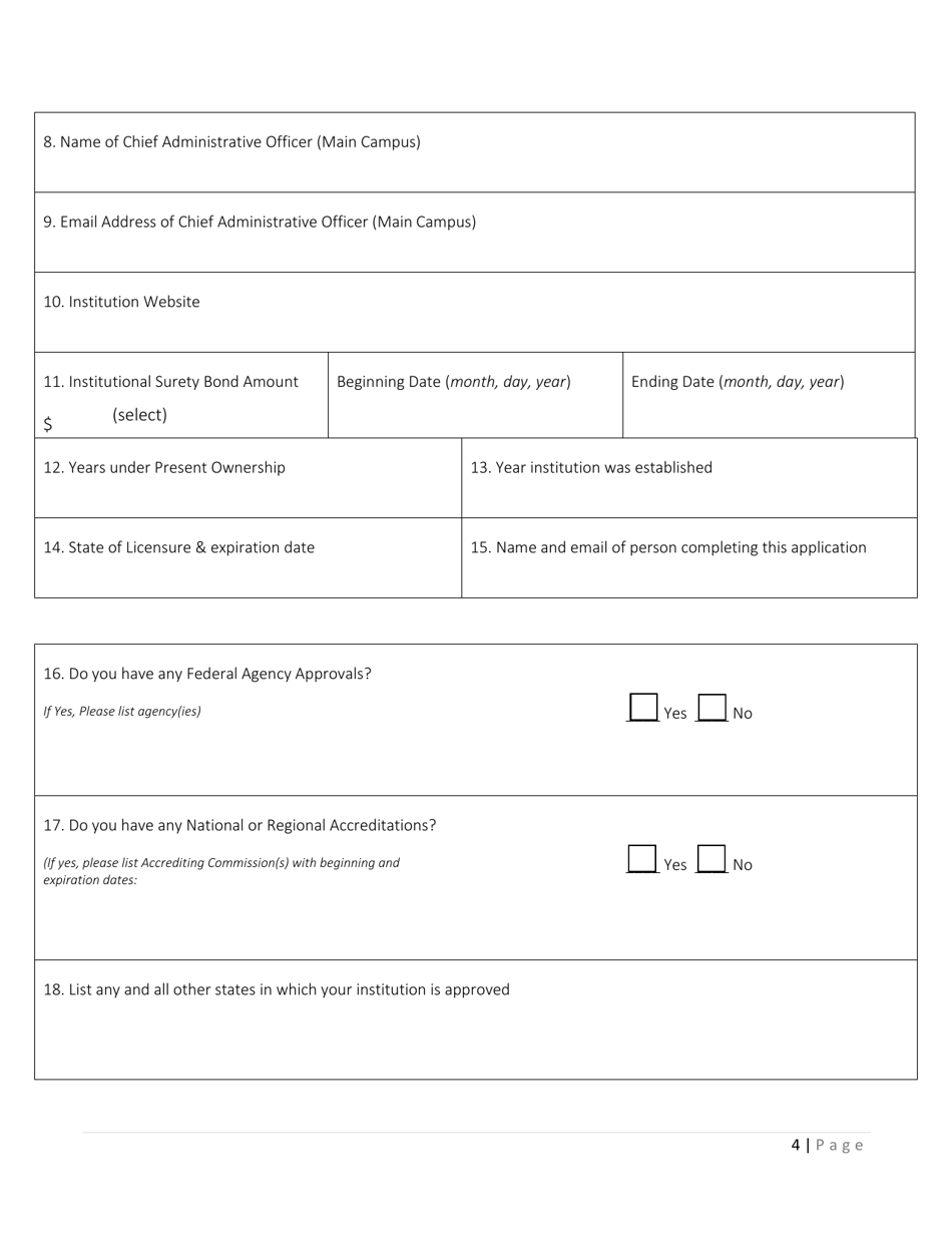 Application for Accreditation Renewal - Indiana, Page 5