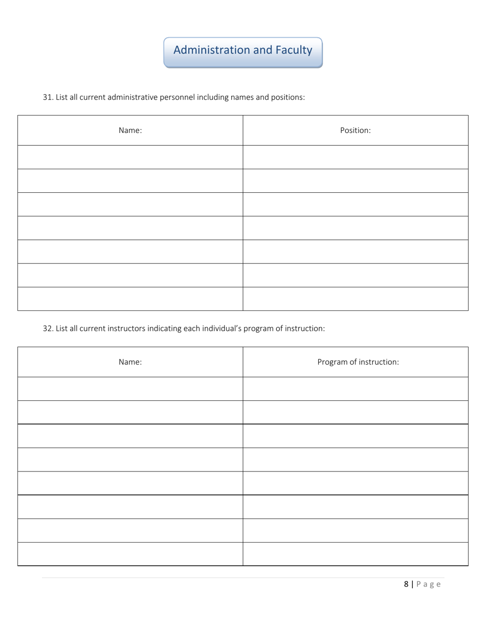 Application for Accreditation Renewal - Indiana, Page 9