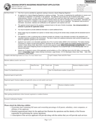 State Form 56810 Indiana Sports Wagering Registrant Application - Indiana
