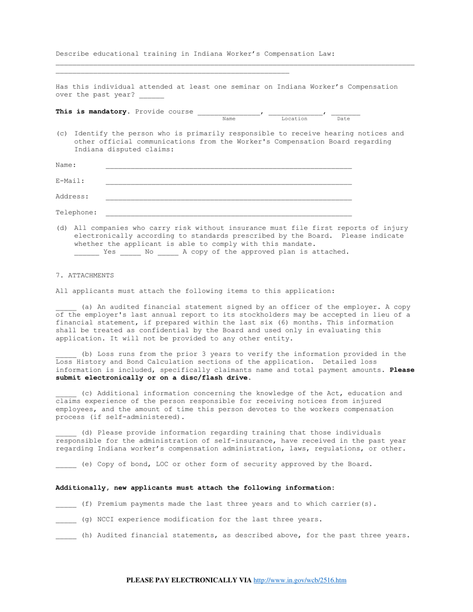 State Form 18488 (SI-1) Employers Application for Permission to Carry Risk Without Insurance - Indiana, Page 4