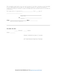 State Form 18488 (SI-1) Employer&#039;s Application for Permission to Carry Risk Without Insurance - Indiana, Page 6