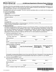 Form IA2848 (14-101) Iowa Department of Revenue Power of Attorney - Iowa, Page 3