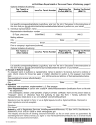 Form IA2848 (14-101) Iowa Department of Revenue Power of Attorney - Iowa, Page 4