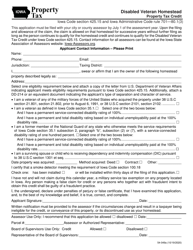 Form 54-049 Disabled Veteran Homestead - Property Tax Credit - Iowa