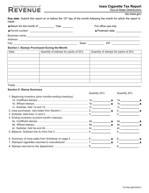 Form 70-018  Printable Pdf