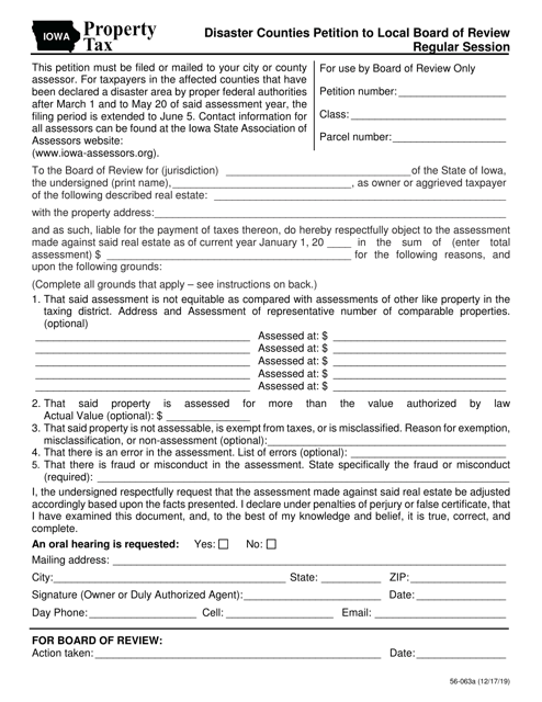 Form 56-063  Printable Pdf