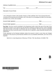 Form 41-163 Iowa First-Time Homebuyer Savings Account Withdrawal Form - Iowa, Page 2