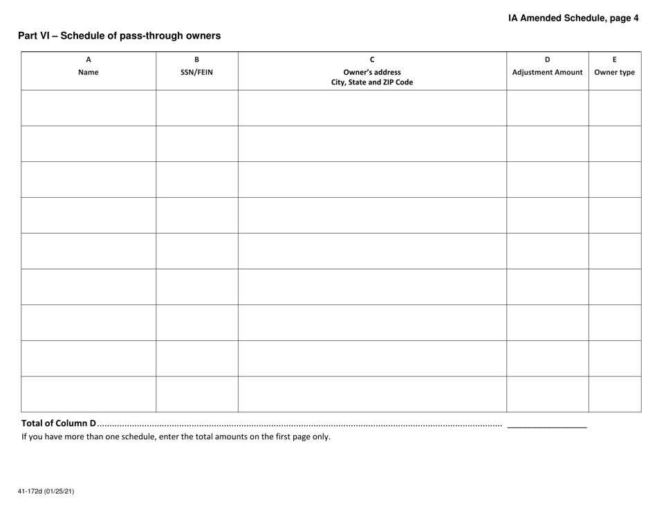 Form IA103 (41-172) Pass-Through Election to Pay Return and Voucher - Iowa, Page 4