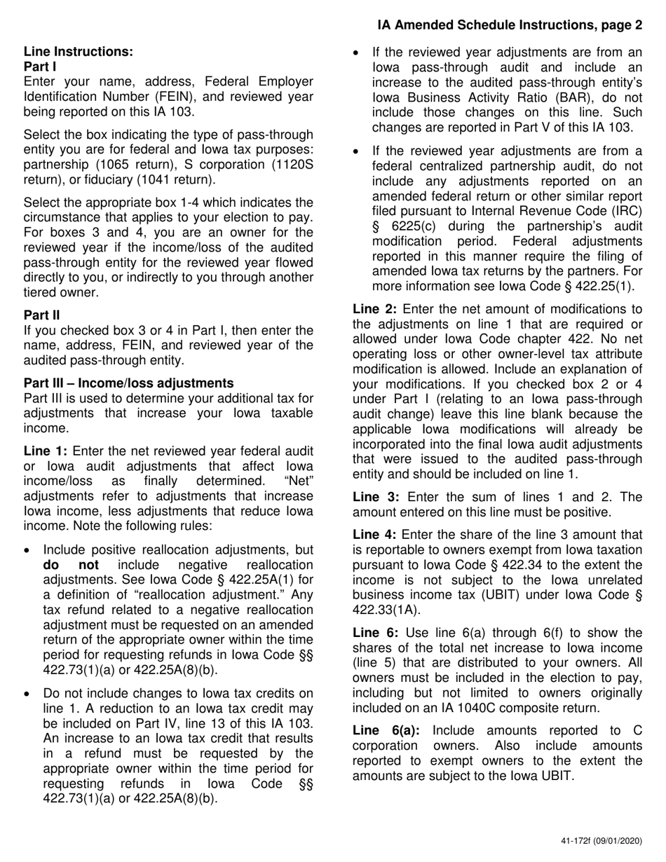 Form IA103 (41-172) Pass-Through Election to Pay Return and Voucher - Iowa, Page 6