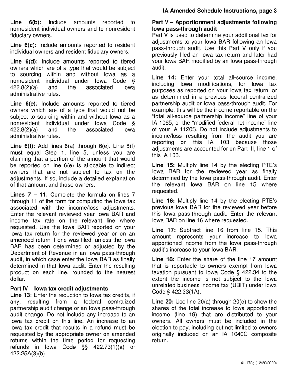 Form IA103 (41-172) Pass-Through Election to Pay Return and Voucher - Iowa, Page 7