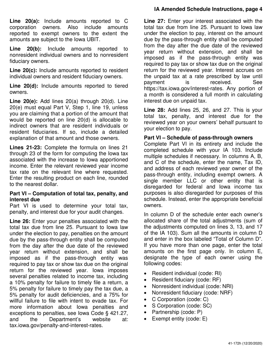 Form IA103 (41-172) Pass-Through Election to Pay Return and Voucher - Iowa, Page 8