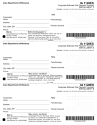 Document preview: Form IA1120ES (45-004) Corporation Estimate Tax Payment Voucher - Iowa