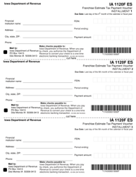 Document preview: Form IA1120F ES (43-006) Franchise Estimate Tax Payment Voucher - Iowa
