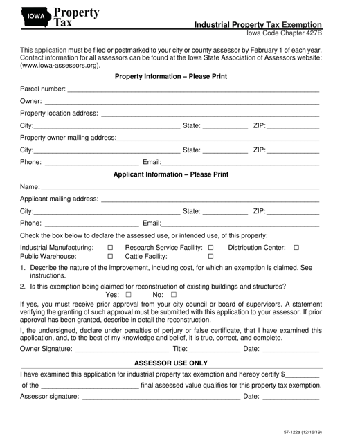 Form 57-122  Printable Pdf