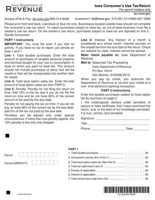 Form 32-024  Printable Pdf