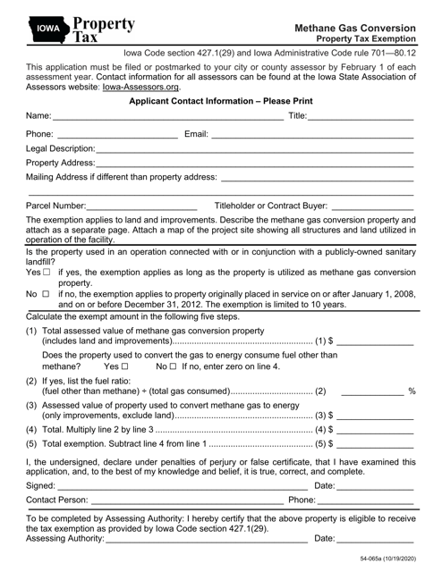 Form 54-065  Printable Pdf