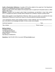 Form 70-099 Iowa Vending Machine Monthly Tax Return - Sticks Assembled - Iowa, Page 2