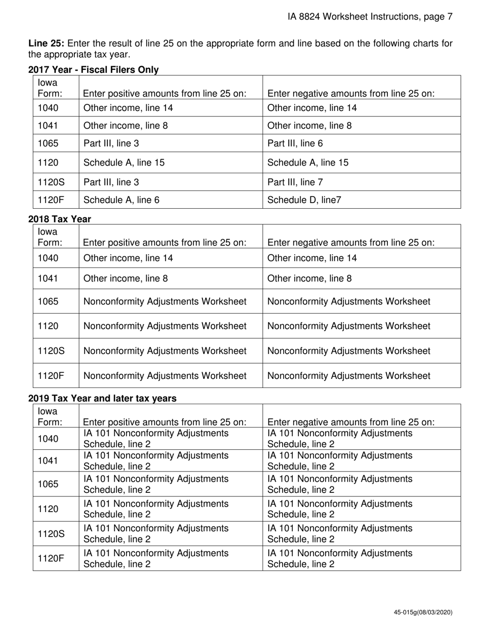 Form IA8824 (45-017) Like-Kind Exchange of Personal Property Worksheet - Iowa, Page 7