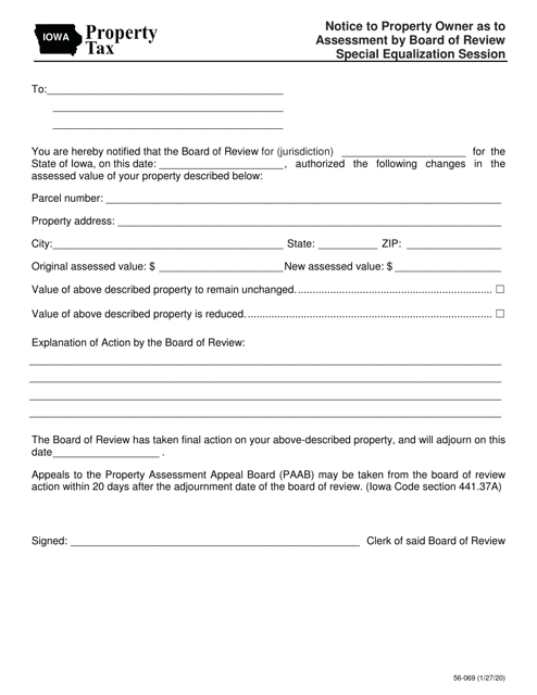 Form 56-069  Printable Pdf