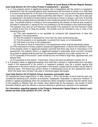 Form 56-064 Petition to Local Board of Review - Regular Session - Iowa, Page 2