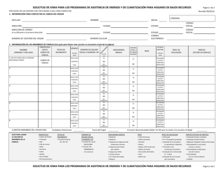 Document preview: Solicitud De Iowa Para Los Programas De Asistencia De Energia Y De Climatizacion Para Hogares De Bajos Recursos - Iowa (Spanish)