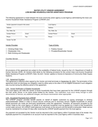 Document preview: Water Utility Vendor Agreement - Low-Income Household Water Assistance Program - Iowa