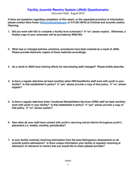 Attachment J Facility Juvenile Reentry System (Jres) Questionnaire - Iowa, Page 2
