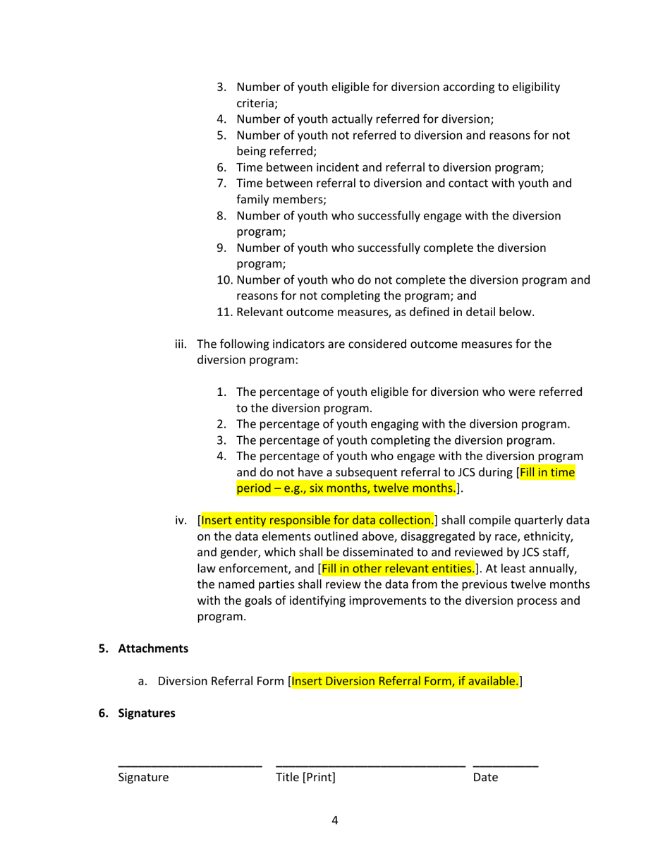 Sample Youth Pre-charge Diversion Agreement - Iowa, Page 4